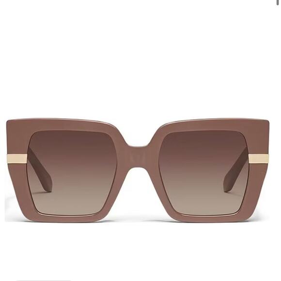 Quay Australia Sunglasses - Women's Notorious 50mm Square Doe Brown - Picture 2 of 7